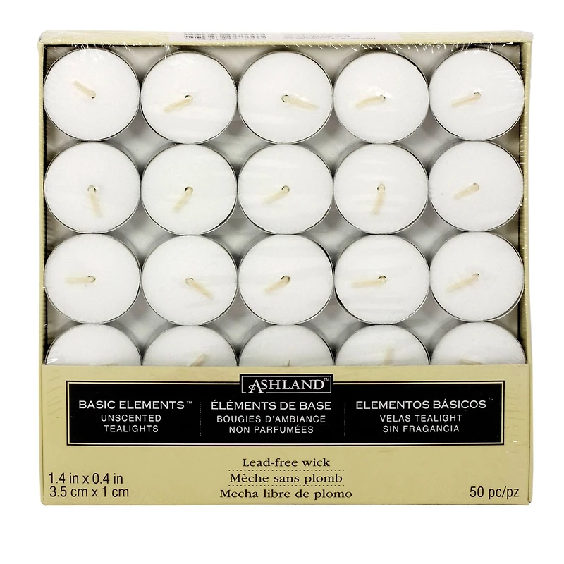 Ashland® Basic Elements™ Tea Lights, 50 Pack
