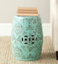 Medallion Garden Stool in Robins Egg Blue
