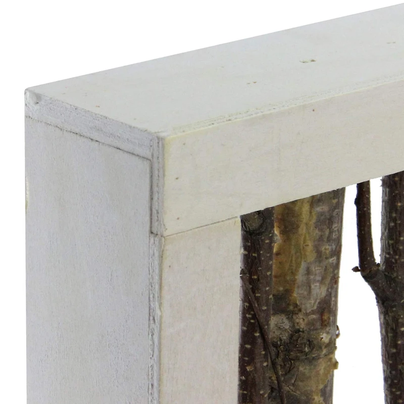18.75" Mixed Branches in White Wood Frame