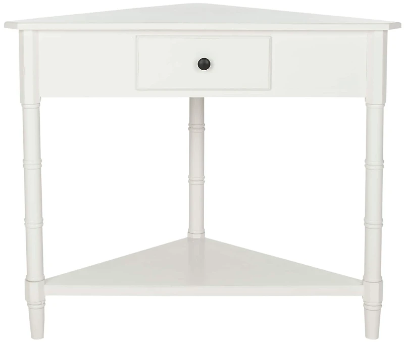 Gomez Corner Table in Distressed Cream
