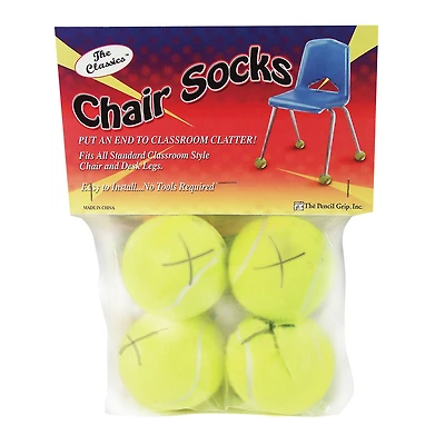 The Pencil Group Inc™ Yellow Chair Socks Floor Protectors, 4 Per Pack, 6 Packs