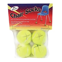 The Pencil Group Inc™ Yellow Chair Socks Floor Protectors, 4 Per Pack, 6 Packs