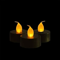 1.5" Gold & Amber LED Flickering Tea Light Candle Set