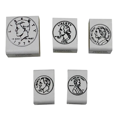 Center Enterprises Coin Heads Rubber Stamp Set, 3 Pack Bundle