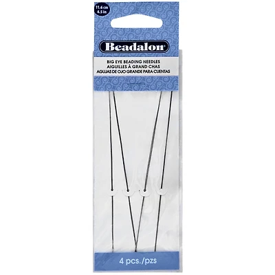 12 Packs: 4 ct. (48 total) Beadalon® 4.5" Big Eye Beading Needles