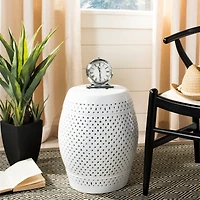 Diamond Garden Stool in White