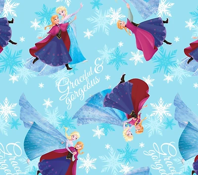 Disney® Frozen Sisters Skating Bridal Satin Fabric