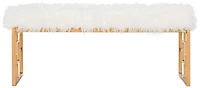 Mera Faux Lamb Bench in White
