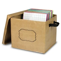 Burlap Storage Box with Lid