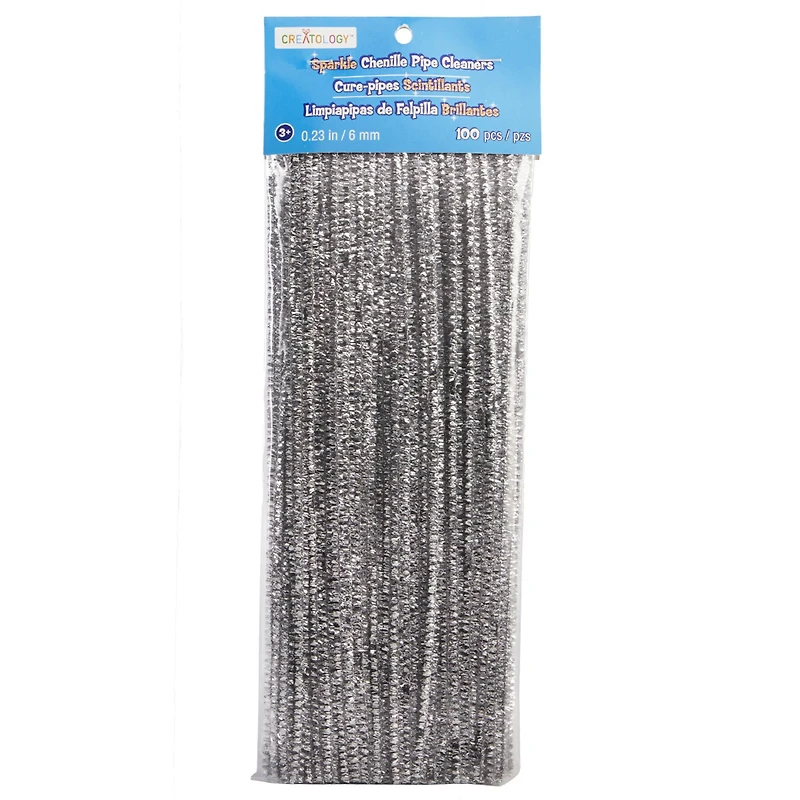 12 Packs: 100 ct. (1,200 total) 6mm Glitter Chenille Pipe Cleaners by Creatology™