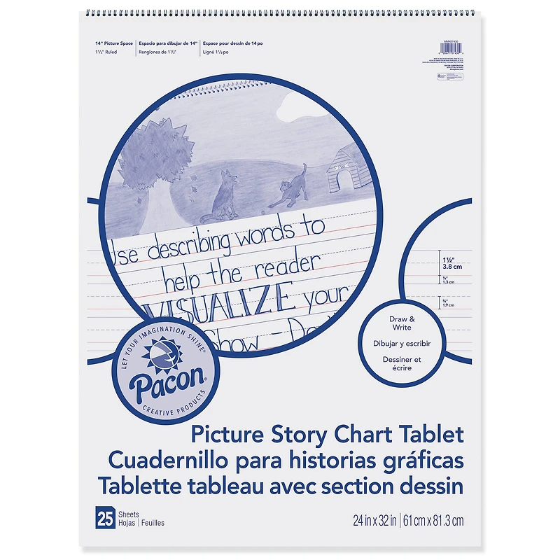 Pacon® Picture Story Chart Tablet, 24" x 32", 25 Sheets