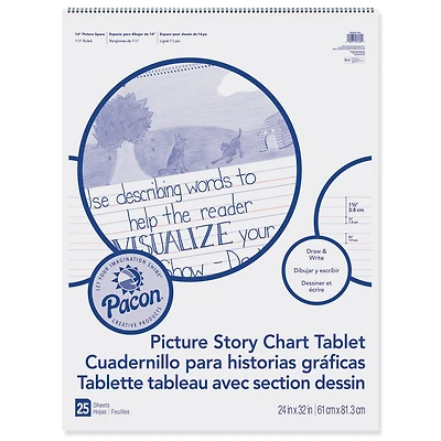 Pacon® Picture Story Chart Tablet, 24" x 32", 25 Sheets