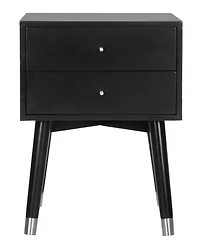 Lyla Retro Nightstand in Black & Silver