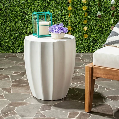 Jaslyn Concrete Stool in Ivory