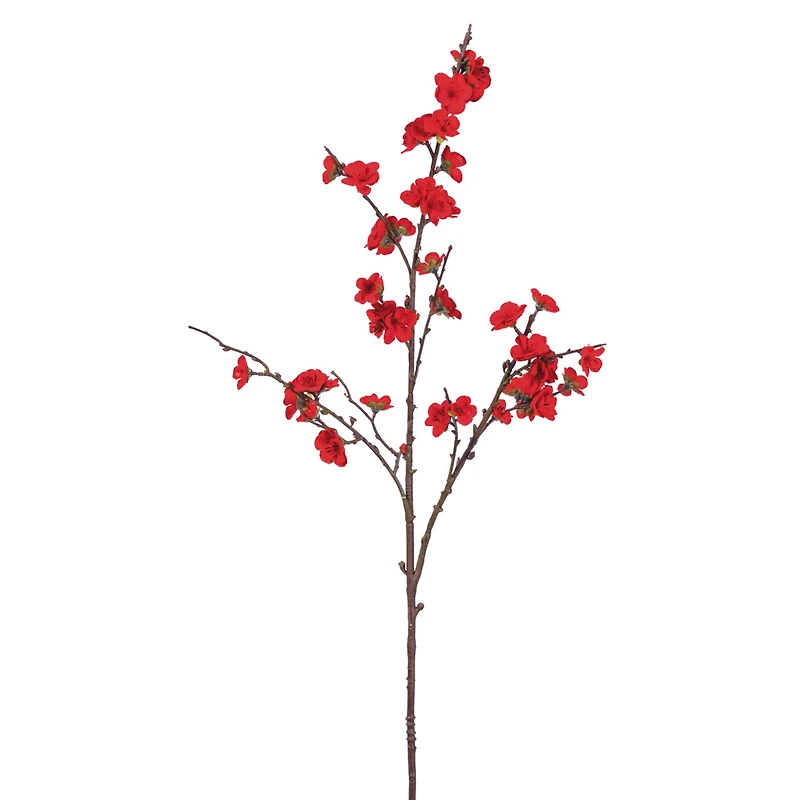 30" Velvet Plum Blosson Stem, Red