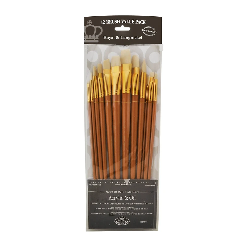 Royal & Langnickel® Zip N' Close Bone Taklon Brush Set