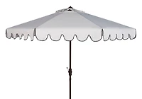 Dorinda 9Ft Crank Umbrella in White & Black