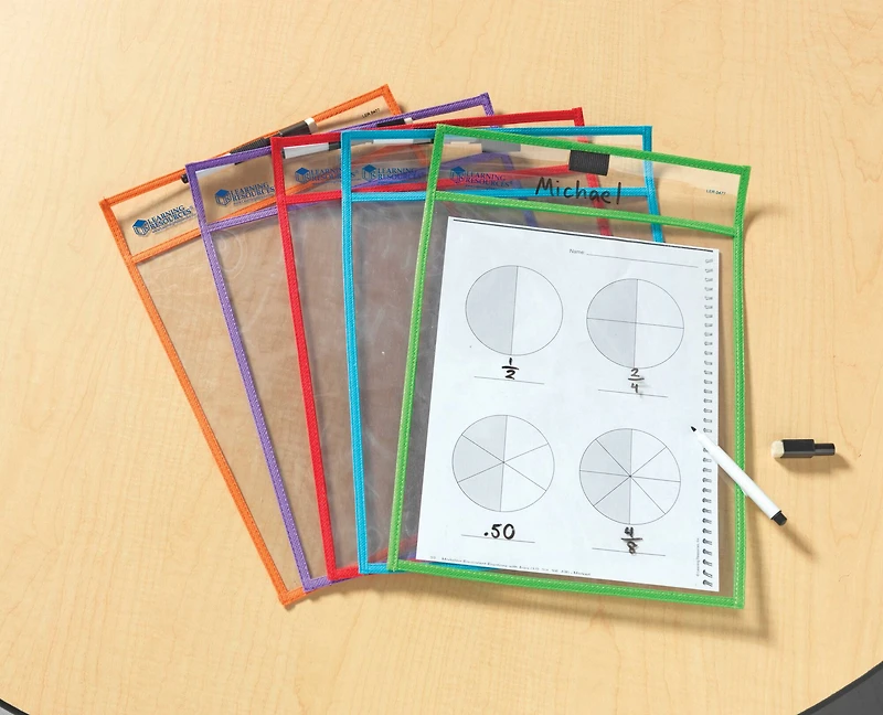 Write & Wipe Pockets, 2 Packs of 5