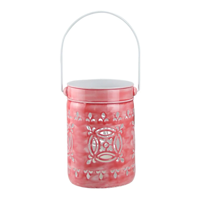 7.5" L'Eau de Fleur Rose Pink Votive Candle Lantern