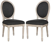 Holloway Oval Side Chair Set of 2 in Charcoal & Grey