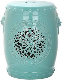 Flower Drum Garden Stool in Light Blue