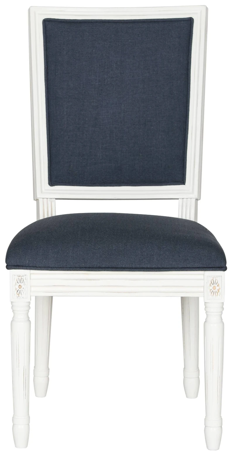 Buchanan Rectangle Side Chair Set of 2 in Navy & Creme