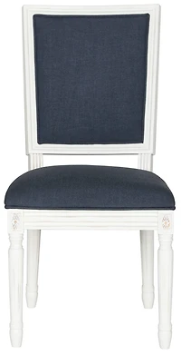Buchanan Rectangle Side Chair Set of 2 in Navy & Creme