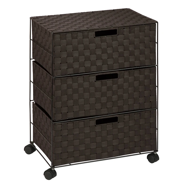 Honey Can Do Espresso 3-Drawer Chest with Wheels