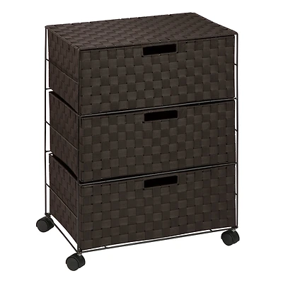 Honey Can Do Espresso 3-Drawer Chest with Wheels