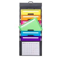 Smead® Cascading Wall Organizer, Gray with 6 Bright Pockets