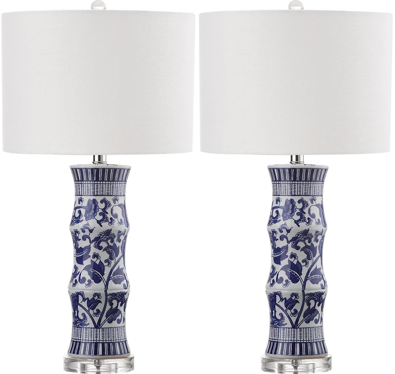 Sandy Table Lamp Set in White & Blue