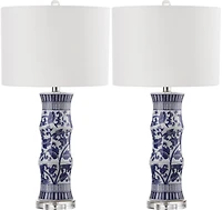 Sandy Table Lamp Set in White & Blue