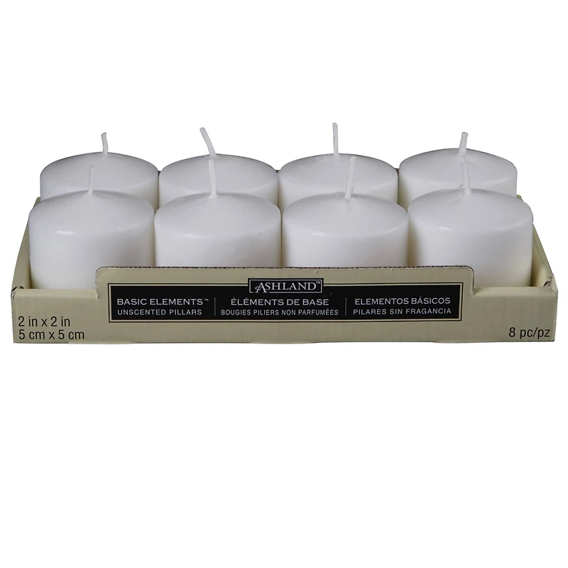 2" White Pillar Candles, 8ct. by Ashland®