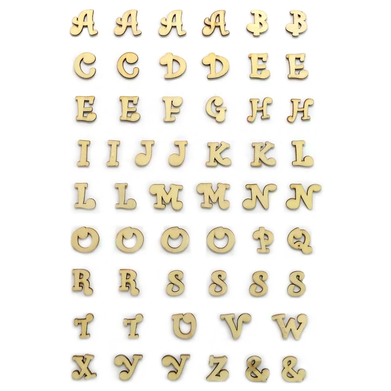 3/4" Curlz Wood Letters, 54ct. by Make Market®