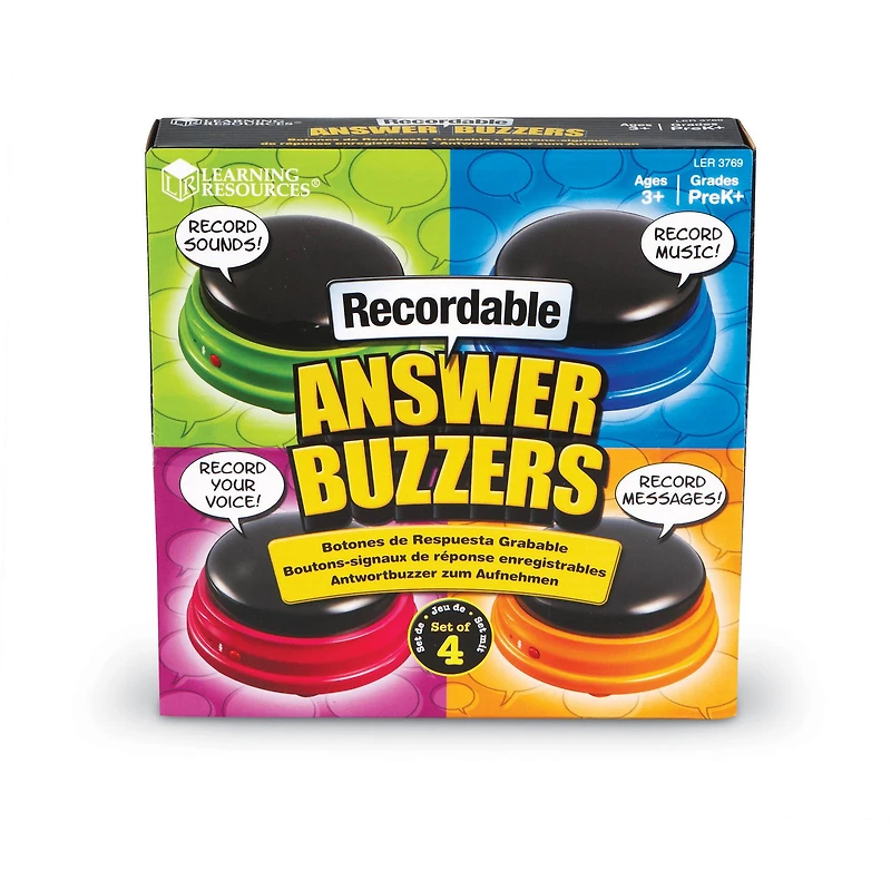 Recordable Answer Buzzers, Set of 4