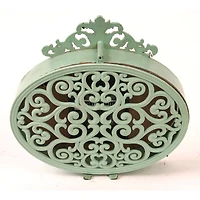 Hello Honey® Aqua Pewter Mantle Clock