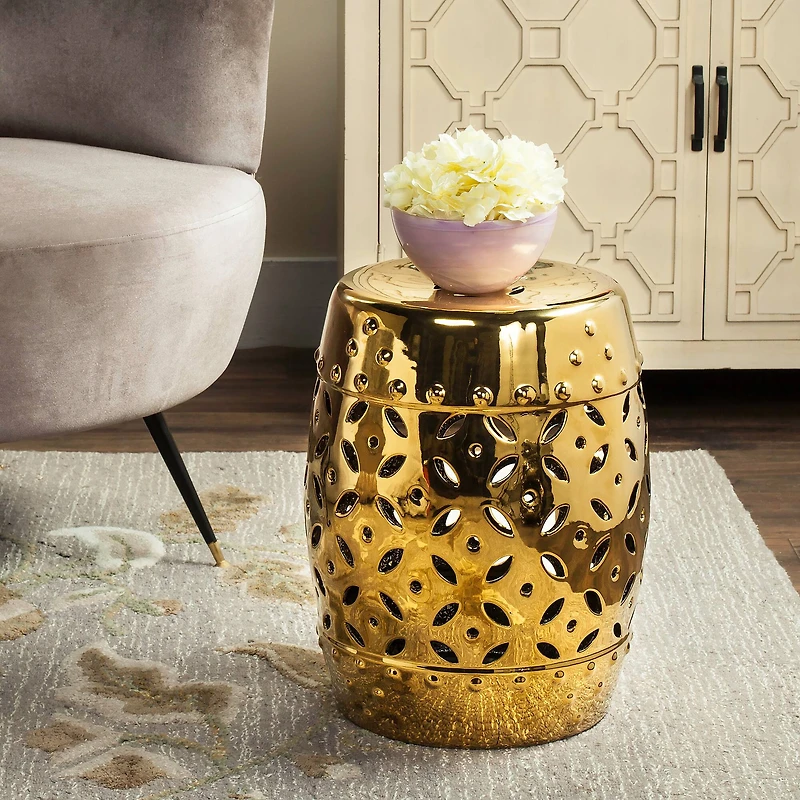 Lattice Coin Stool in Gold