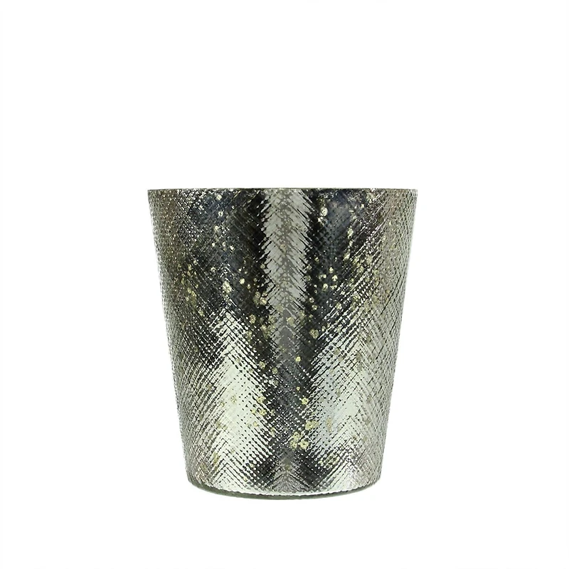 5.5" Shiny Silver Mercury Glass Votive Candle Holder
