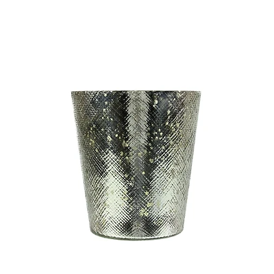 5.5" Shiny Silver Mercury Glass Votive Candle Holder