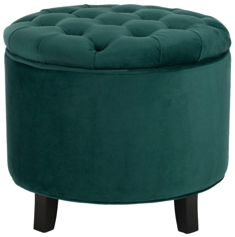 Amiela Tufted Ottoman in Marine