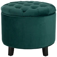 Amiela Tufted Ottoman in Marine
