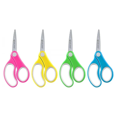 Westcott® 5” Assorted Soft Handle Kids School Scissors Classpack, 12 Pack