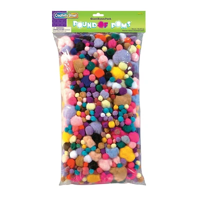 Pound of Assorted Sizes & Colors Poms