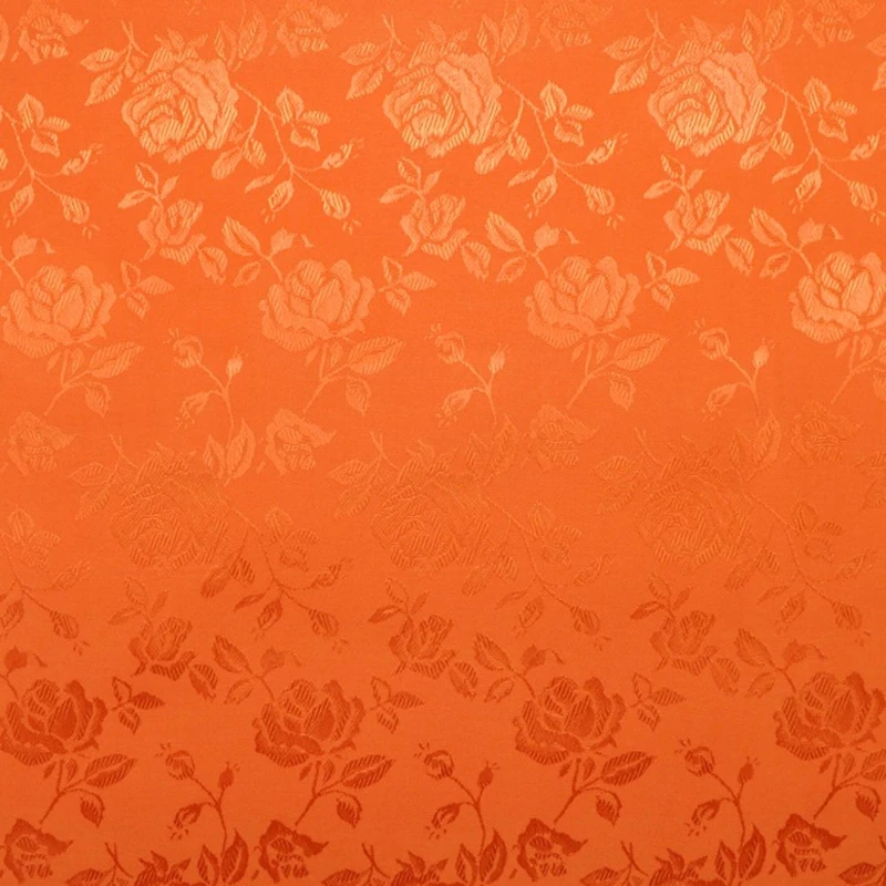 Orange Jacquard Satin