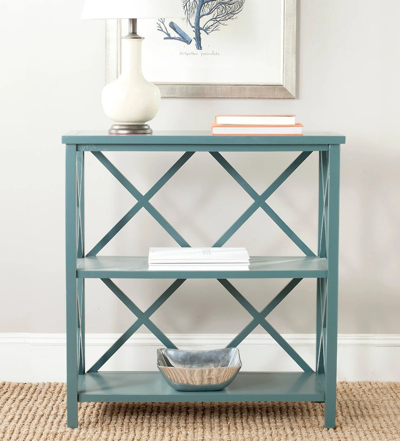 Liam Open Bookcase in Teal