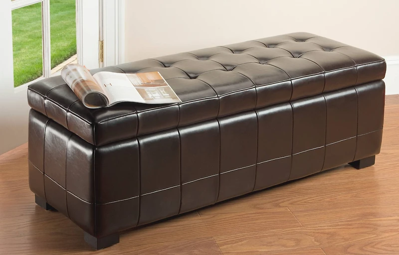 Manhattan Large Storage Ottoman in Brown