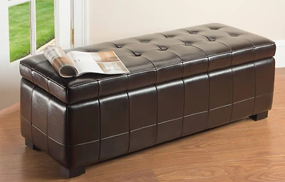 Manhattan Large Storage Ottoman in Brown