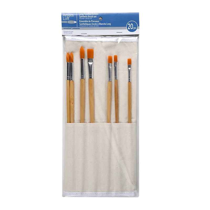 Long Handle Gold Synthetic Paintbrush Set By Artist's Loft® Necessities™
