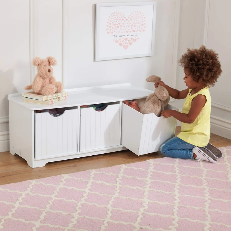KidKraft Nantucket Storage Bench, White