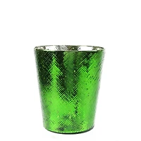 5.5" Green & Silver Mercury Glass Votive Candle Holder